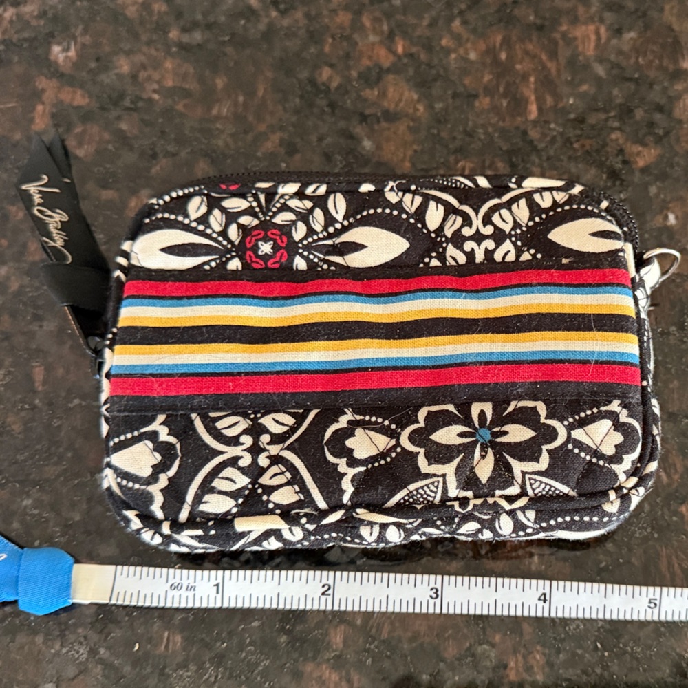 Vera Bradley Black and Multicolor Key & Card Holder